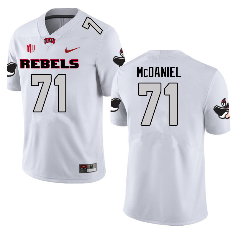 Men #71 Daviyon McDaniel UNLV Rebels College Football Jerseys Sale-White